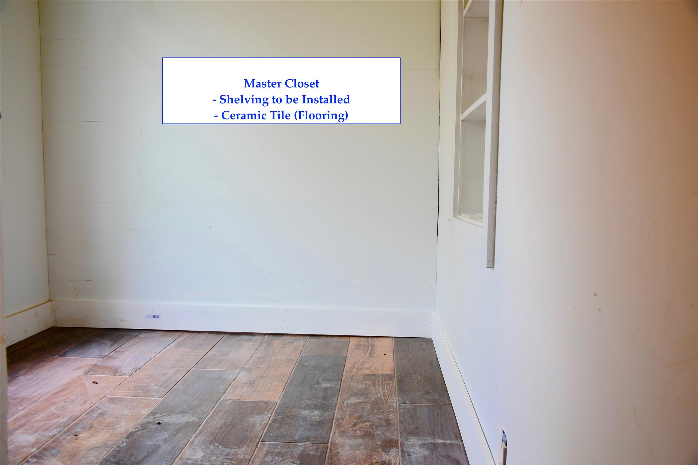 7803 Tatum Road Lyles, TN 37098 - Photo 11 of 18 Master Closet - with Ceramic Tile Flooring - Shelving to be Installed