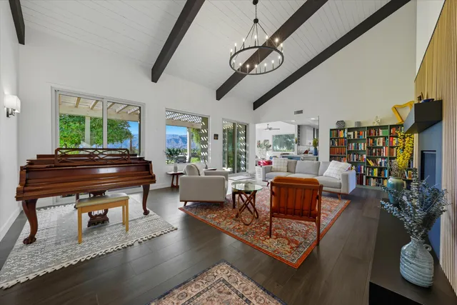 a outdoor living space with furniture and a potted plant