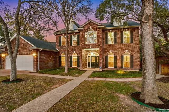 front view of a brick house