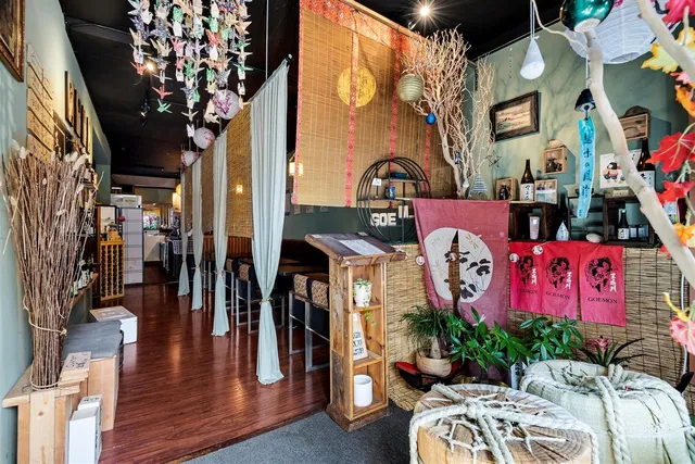 a potted plant sitting in front of a building