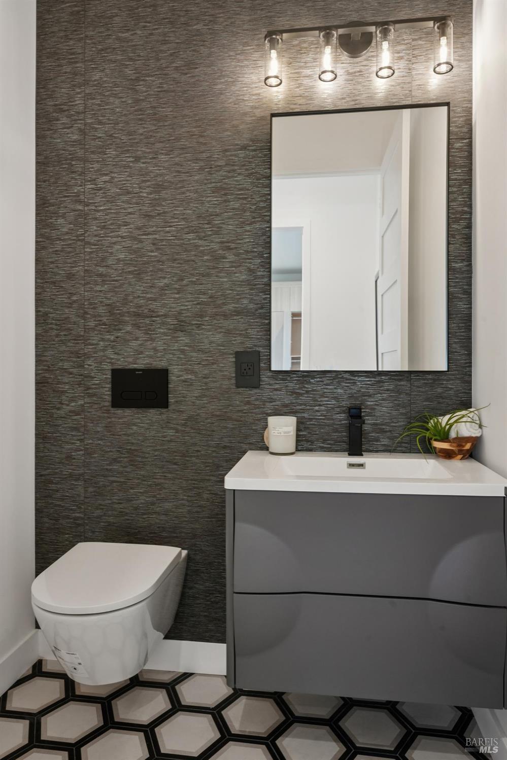 2156 Wedgewood Way Santa Rosa, CA 95404 - Photo 45 of 70 Beautiful powder room with wall-mounted Duravit toilet.