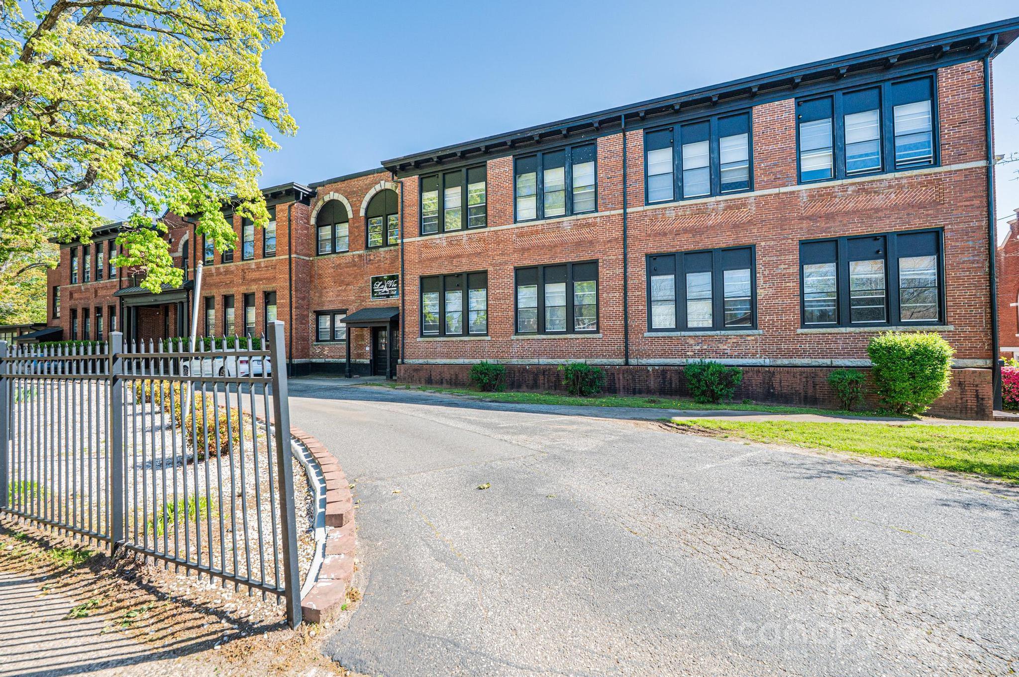 a front view of a building