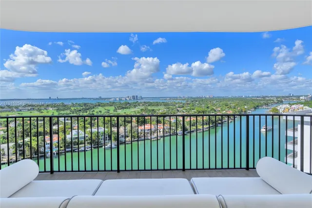 a view of a balcony with a swing