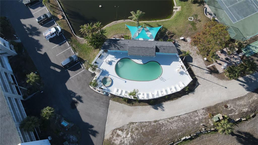 1401 South McCall Road, Unit B306 Englewood, FL 34223 - Photo 23 of 25 an aerial view of a house with swimming pool