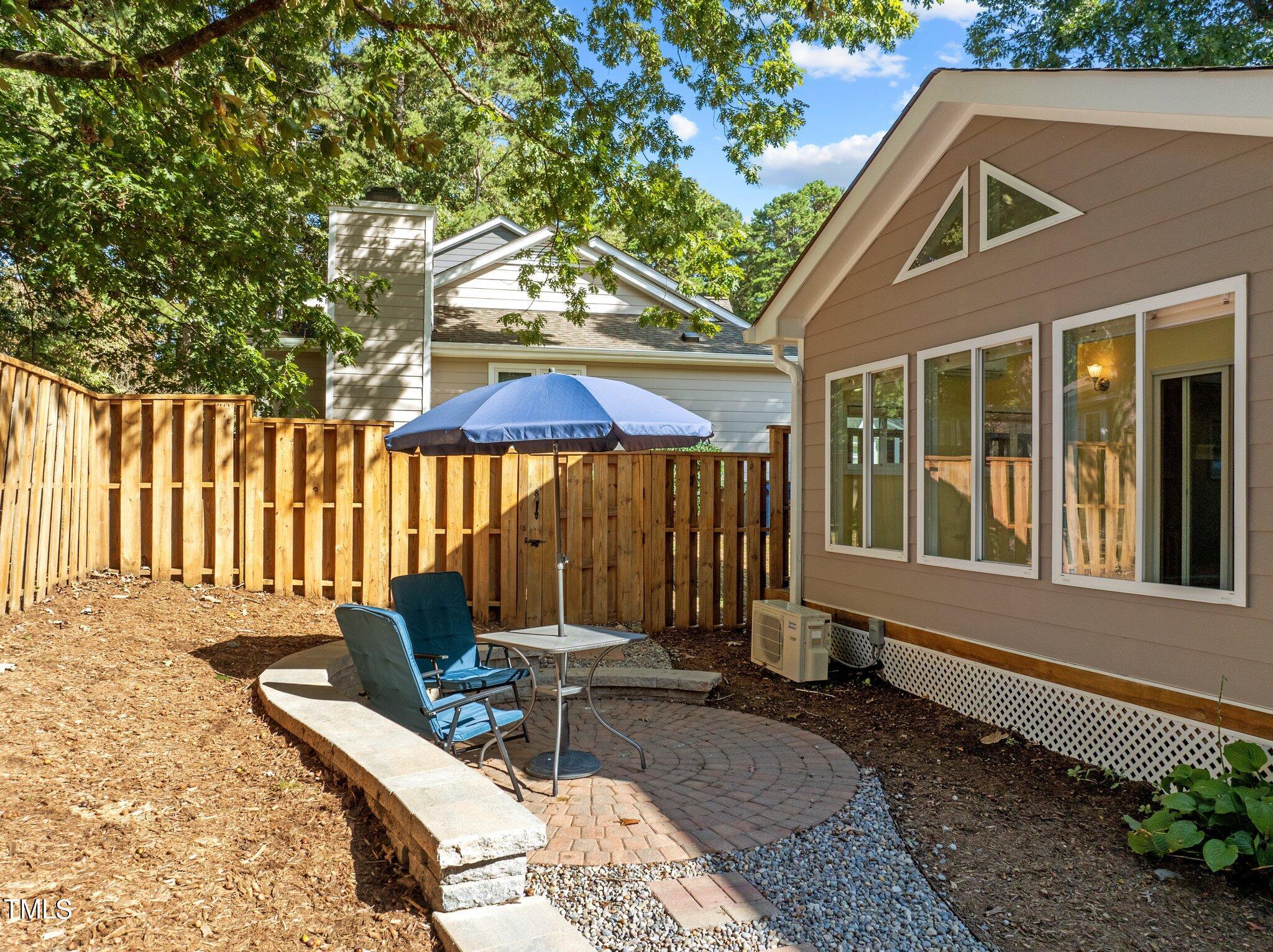1503 Nature Court Raleigh, NC 27609 - Photo 19 of 36 a view of a chair and table in backyard