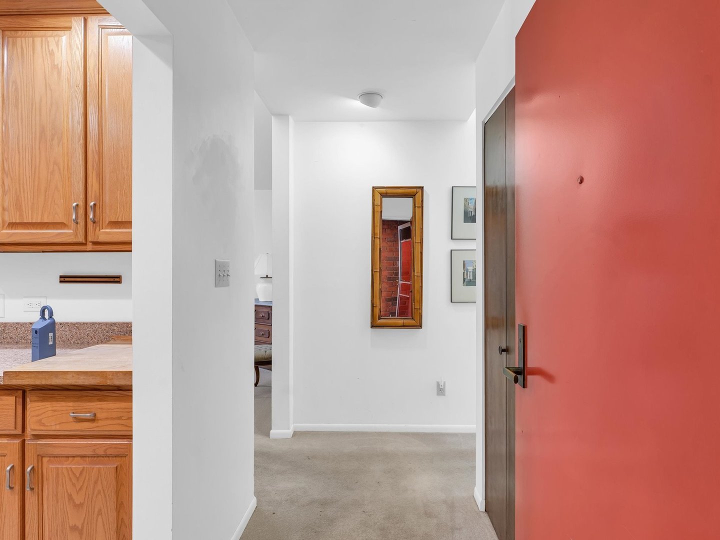 107 North Elm Street, Unit 310 Champaign, IL 61820 - Photo 4 of 34 a view of a hallway with closet and front door
