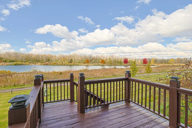 a view of a lake from a balcony