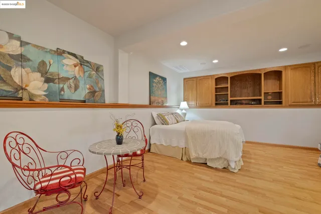 a view of a park with trees