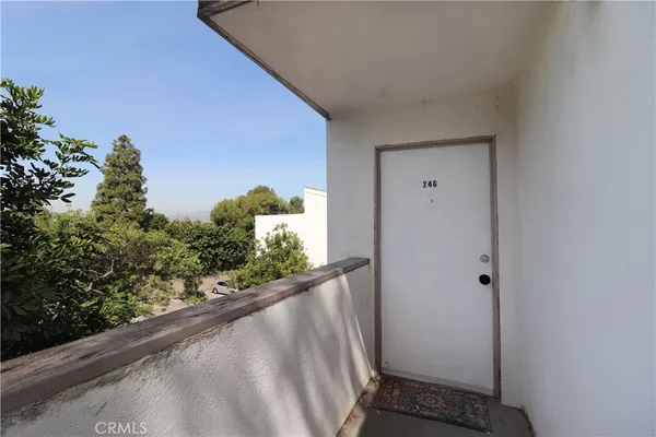 a view of a balcony