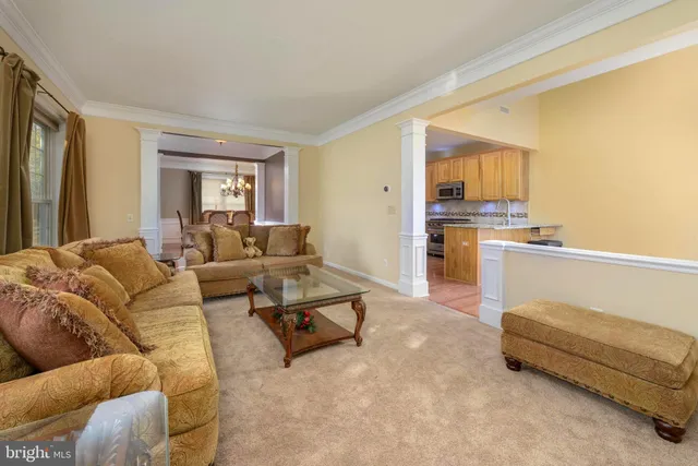 a living room with furniture and a couch