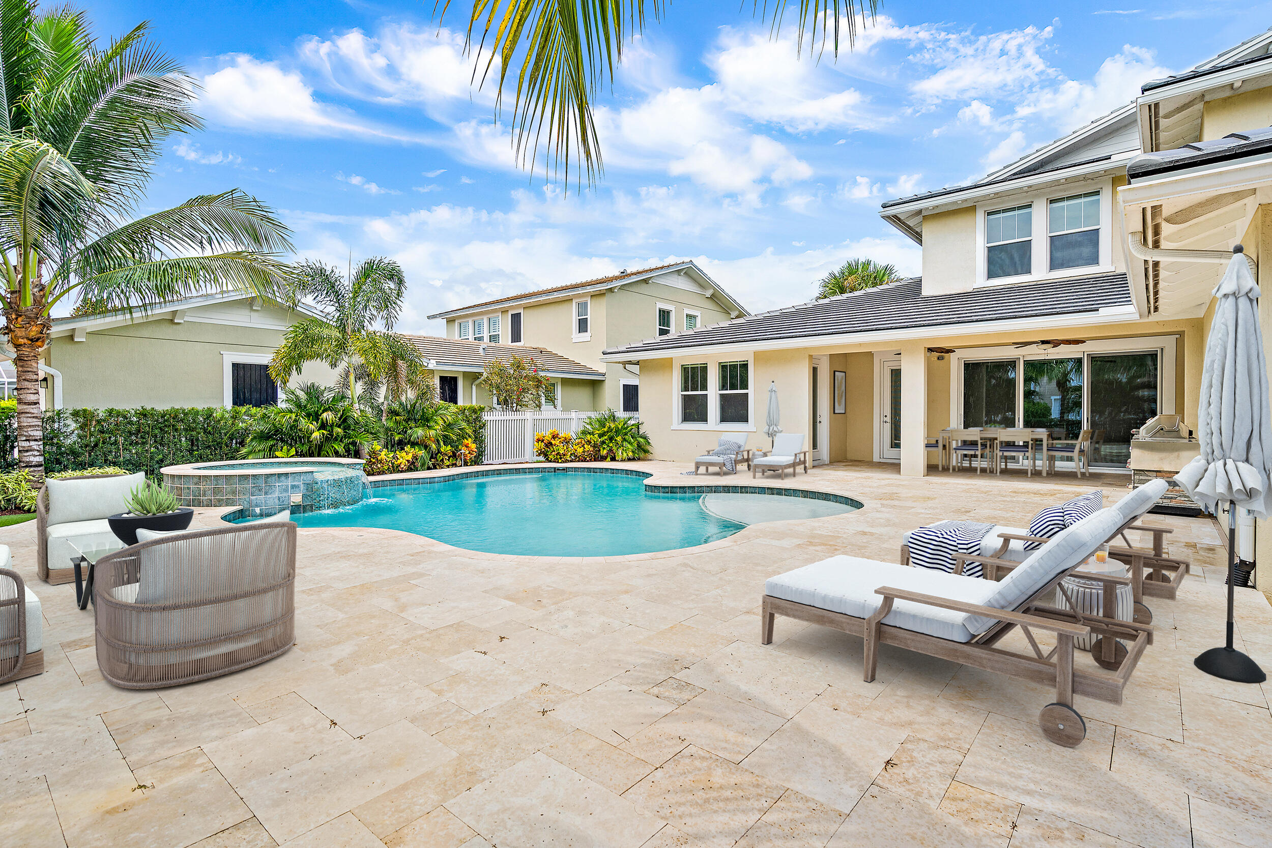 1342 Community Drive Jupiter, FL 33458 - Photo 25 of 34 Virtually Staged - Pool & Back Exterior