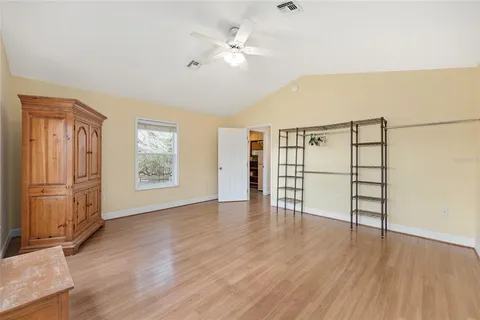 a backyard of a house with lots of green space
