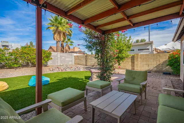a view of an outdoor sitting area