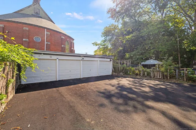 a view of a house with a garage