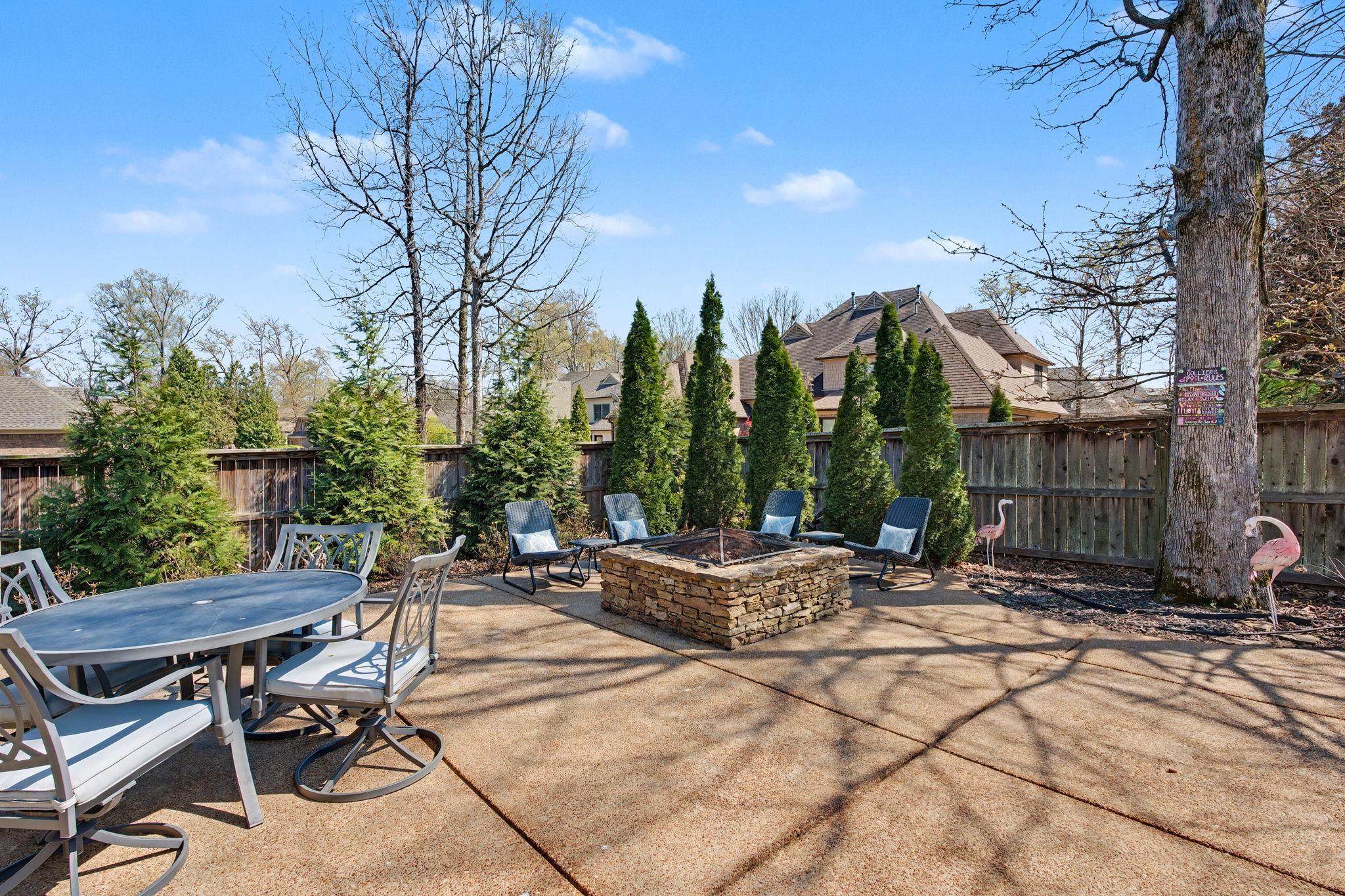 477 Fallen Timbers Cove Collierville, TN 38017 - Photo 35 of 40 a view of patio with a table and chairs under an umbrella