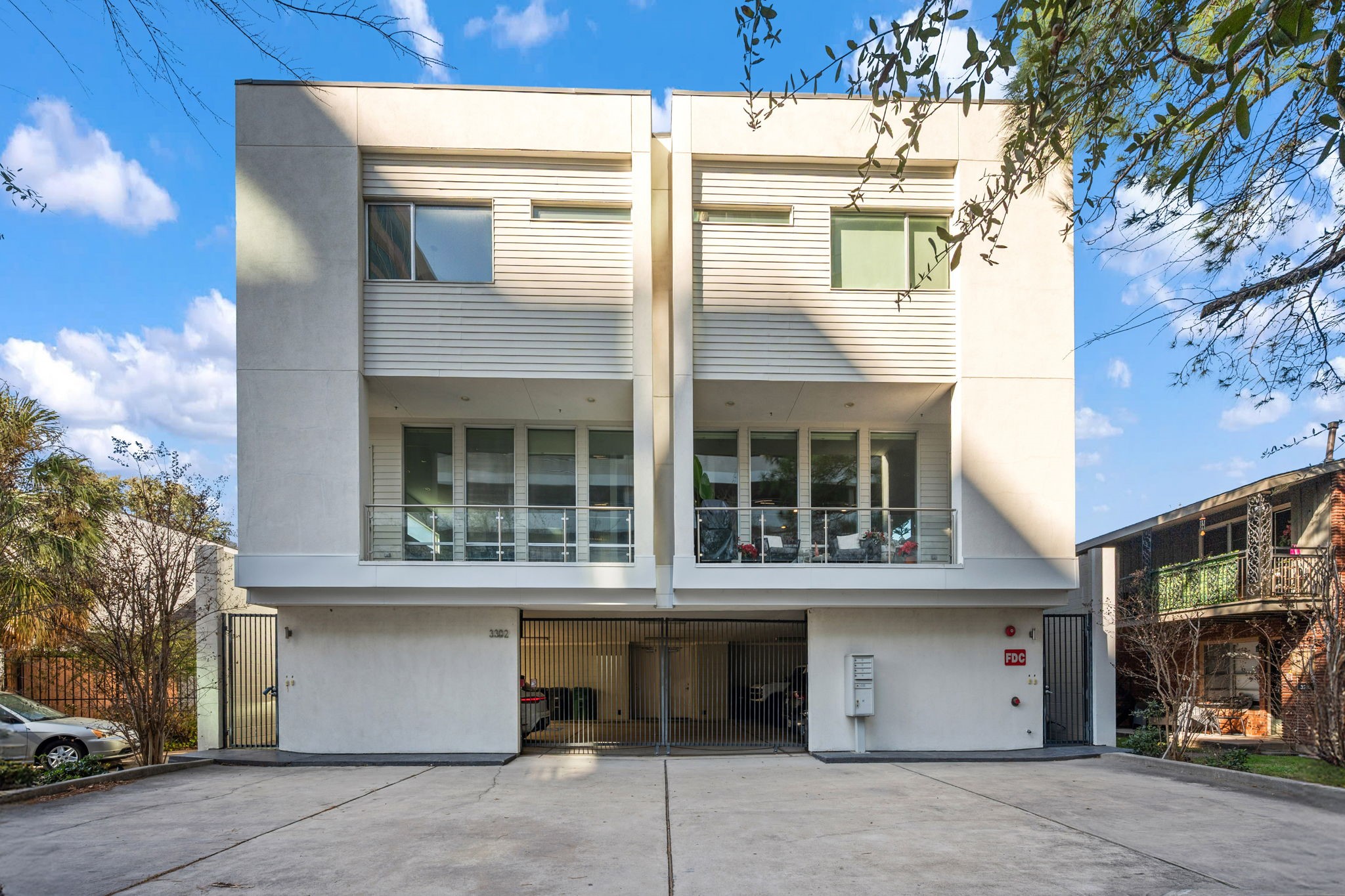 a view of a building with a window