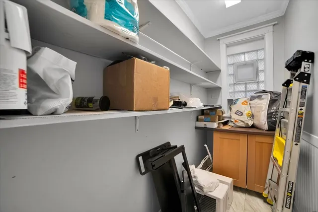 a view of workspace and wooden floor