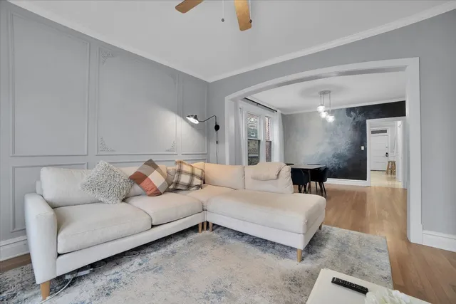 a living room with furniture and a couch