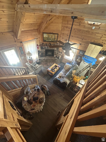 19075 West Honesty Cove Duchesne, UT 84021 - Photo 23 of 44 Vaulted wood-paneled ceilings with exposed beams