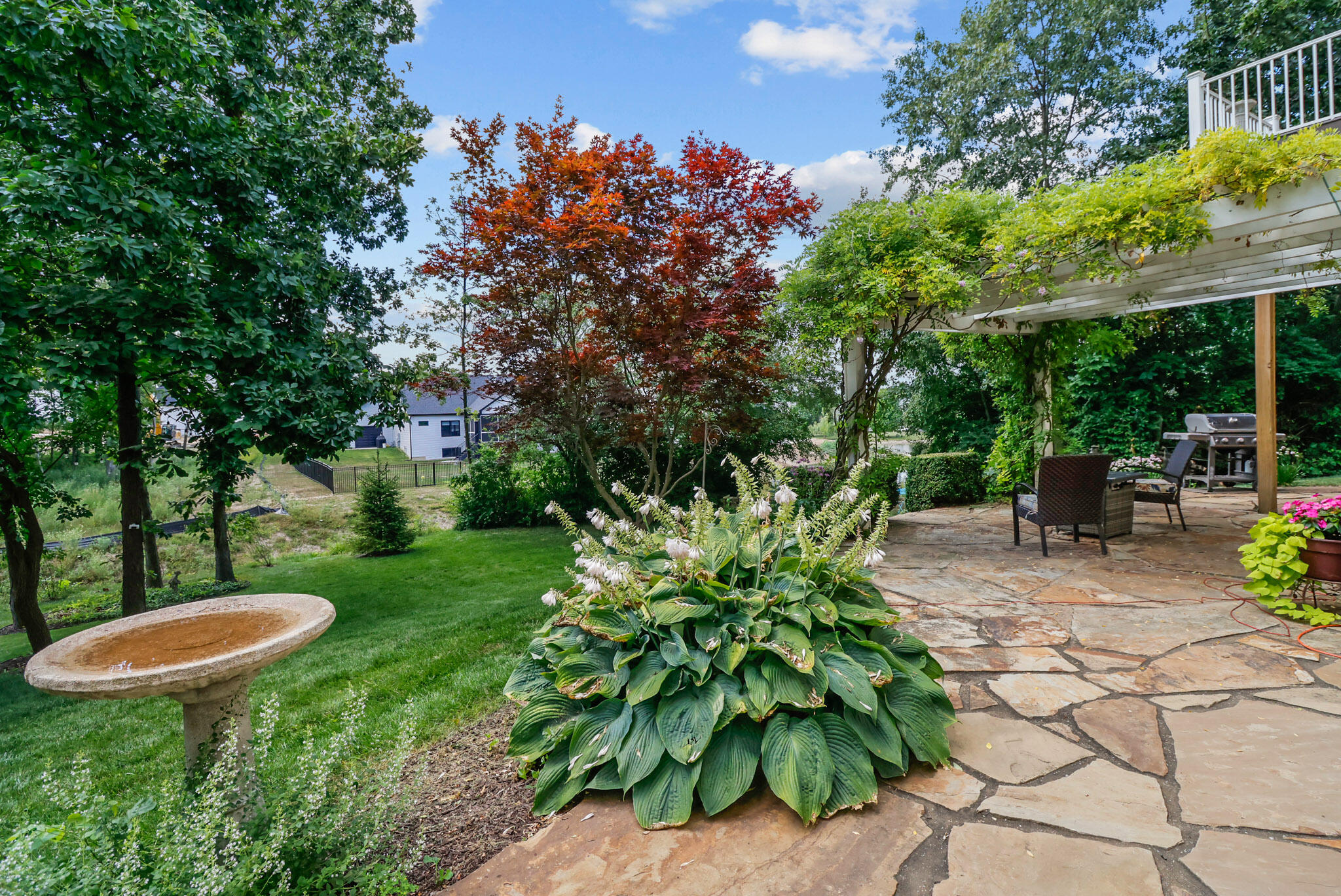 709 Pennock Circle Crown Point, IN 46307 - Photo 59 of 67 a view of a backyard with plants and a garden