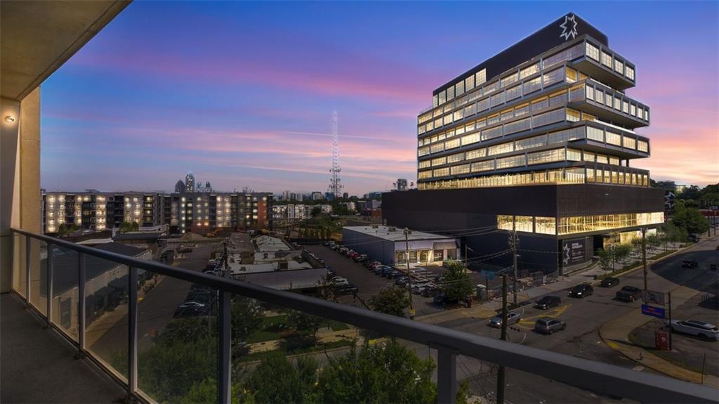 a city view from a balcony