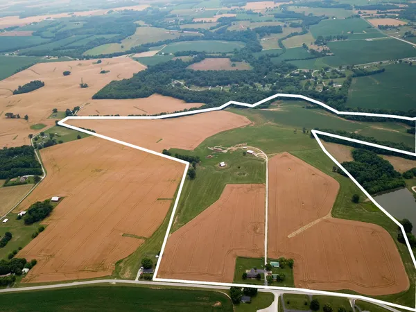 an aerial view of a house
