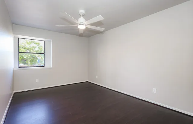 an empty room with a window