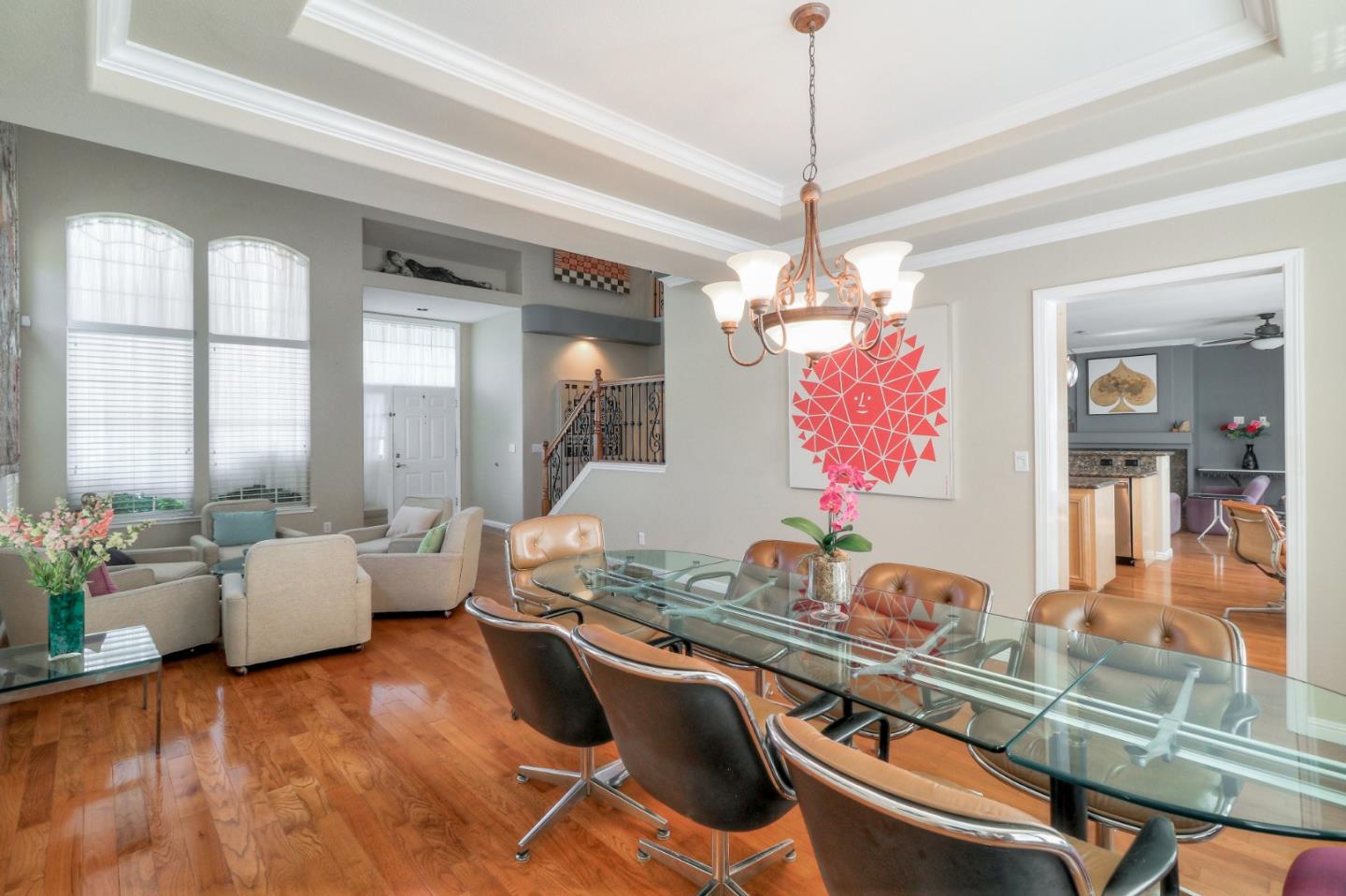 9402 Rodeo Drive Gilroy, CA 95020 - Photo 16 of 39 a living room with furniture and a chandelier