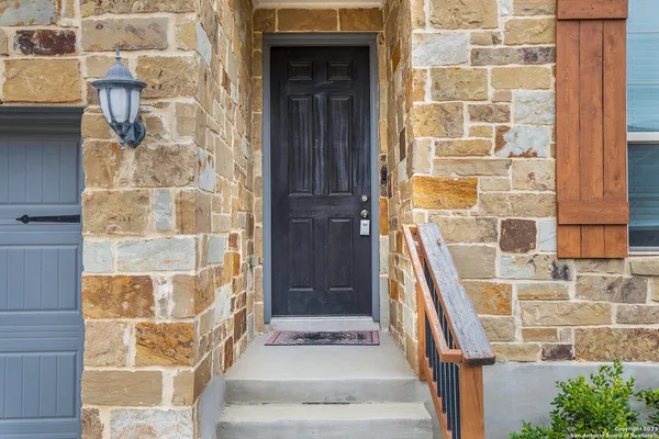 a view of wooden door