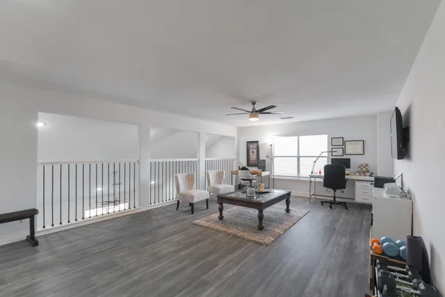 a living room with furniture