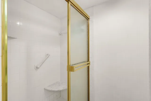 a bathroom with a shower