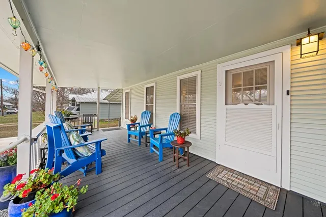 a view of a chairs in a balcony