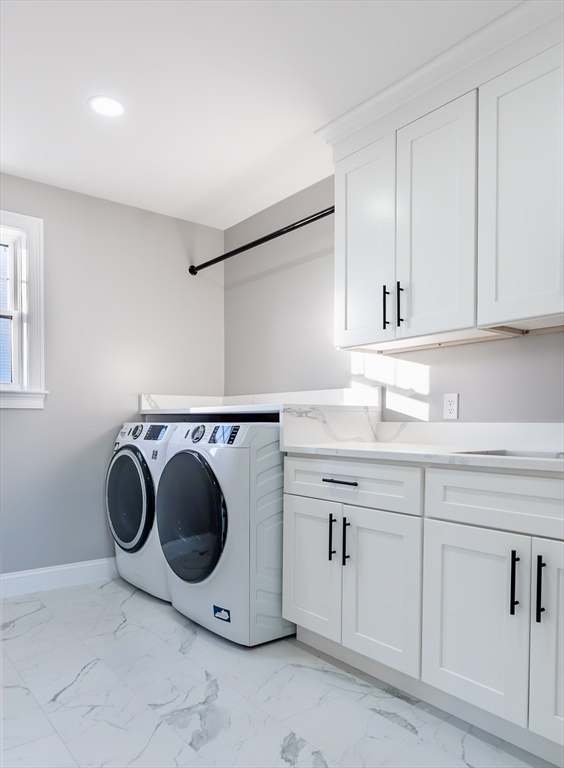 214 Horton Street Fall River, MA 02723 - Photo 11 of 40 a utility room with sink dryer and washer