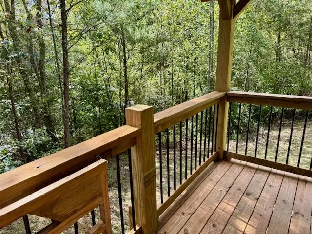 a view of balcony with deck