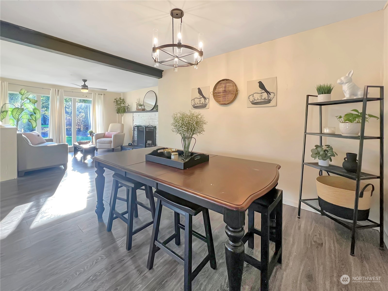 502 Kroll Road Castle Rock, WA 98611 - Photo 11 of 30 a view of a dining room with furniture window and wooden floor