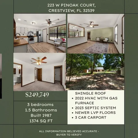 $233,900 | 223 Pinoak Court, Crestview, FL 32539