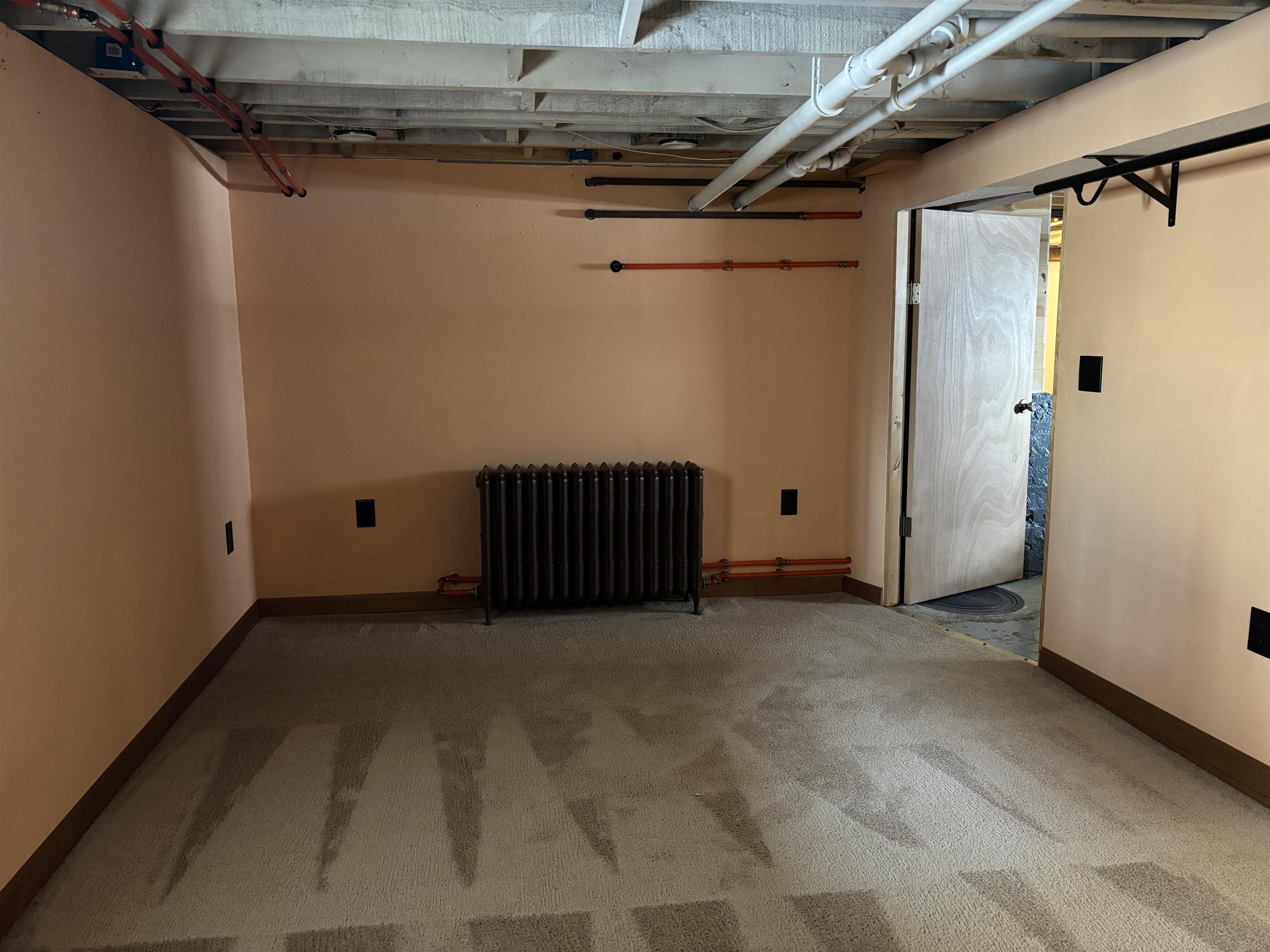 21 4th Street Proctor, MN 55810 - Photo 35 of 35 Below grade area with baseboards, radiator heating unit, and carpet