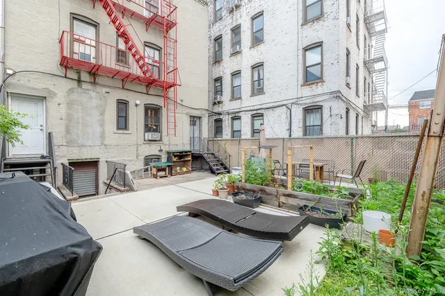 a front view of a multi story building