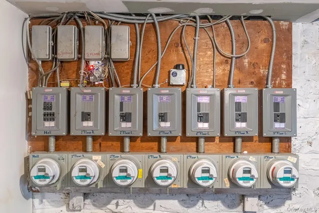 a utility room with cabinets