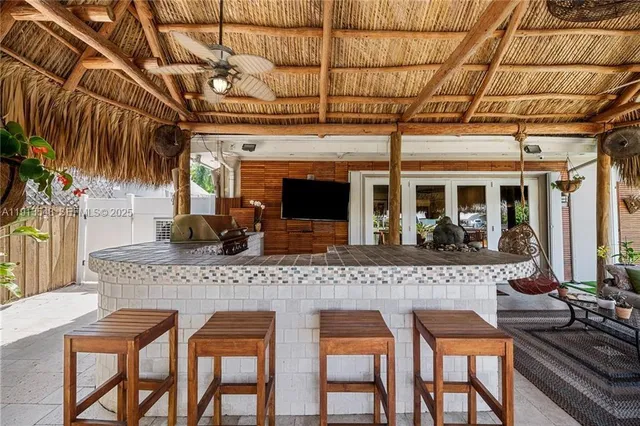 a view of a house with a patio