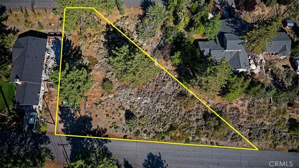 a view of road and trees