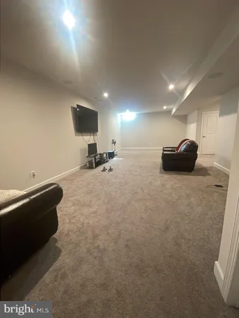 a large room with furniture