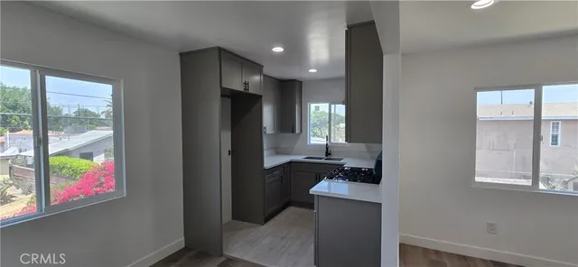 a view of living room with a large window