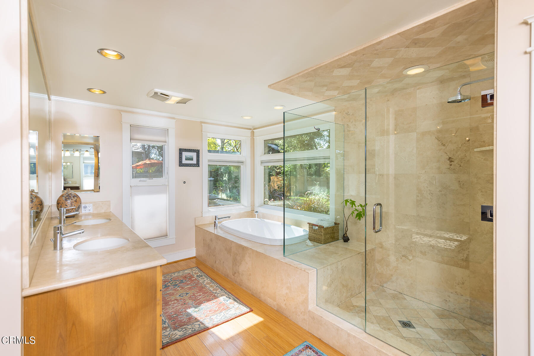 487 Gridley Road Ojai, CA 93023 - Photo 14 of 22 a spacious bathroom with a tub shower and sink