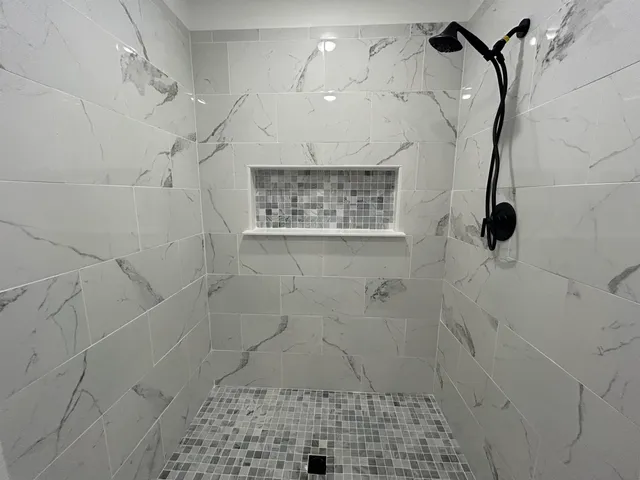 a bathroom with a shower