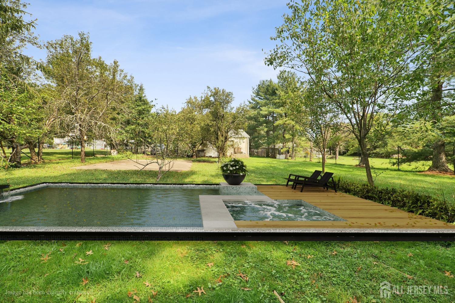 442 Garretson Road Bridgewater, NJ 08807 - Photo 28 of 29 a view of a swimming pool with a garden