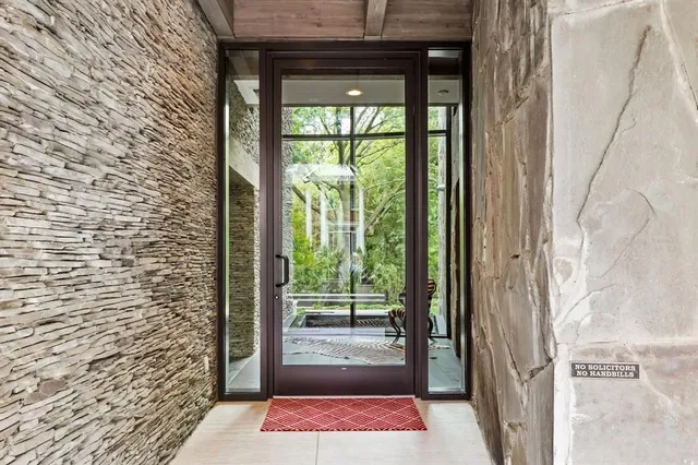 a view of a door and chair