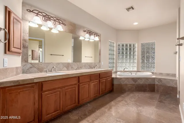 an empty room with a bathroom