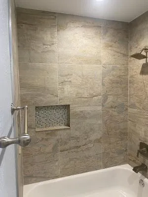 a bathroom with a shower