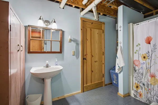 a backyard of a house with lots of green space